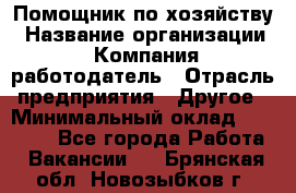 Помощник по хозяйству › Название организации ­ Компания-работодатель › Отрасль предприятия ­ Другое › Минимальный оклад ­ 30 000 - Все города Работа » Вакансии   . Брянская обл.,Новозыбков г.